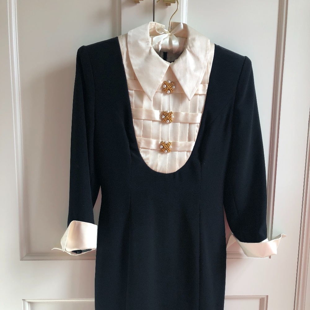 Julie and Leonard, Size 4, Black and cream dress